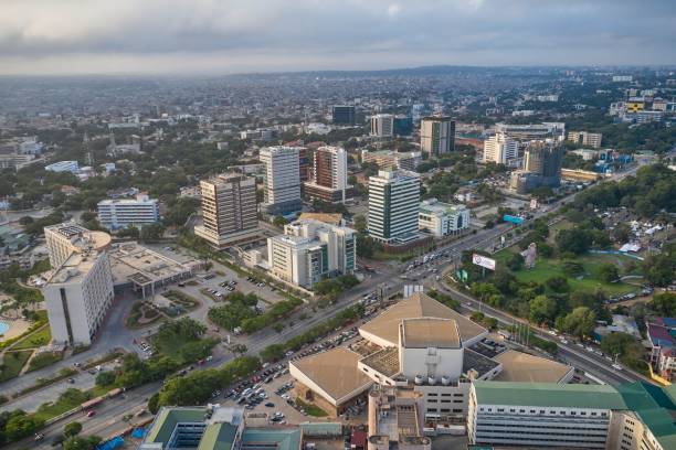Smart city planning with modern skyline
