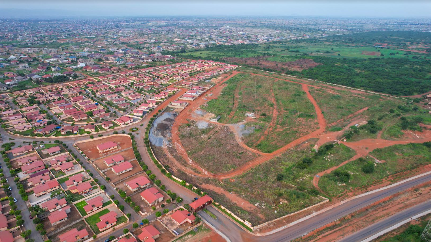 Aerial view of strategic property