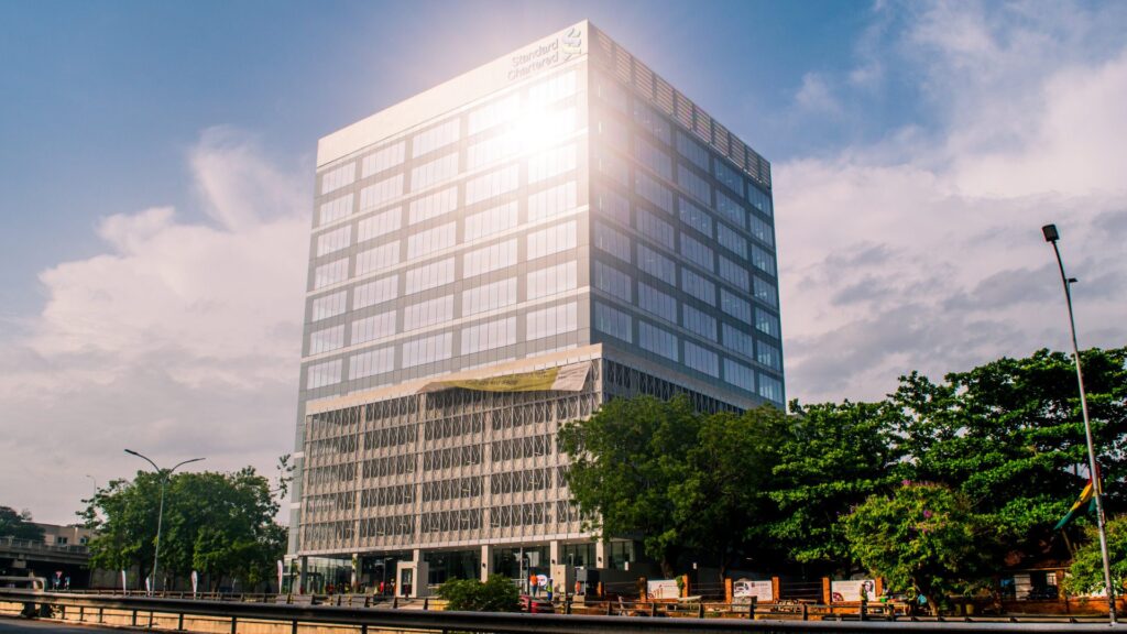Modern glass towers in the city